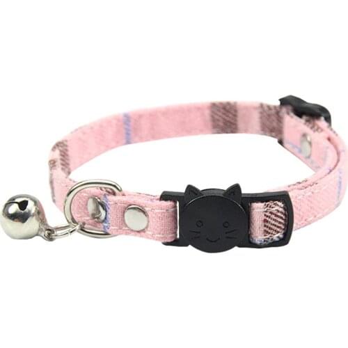 Personalized Cat Collar Adjustable Quick Release Buckle Pet Collar Kitten Collar With Bell Necklace Puppy Bulldog Pet Supplies