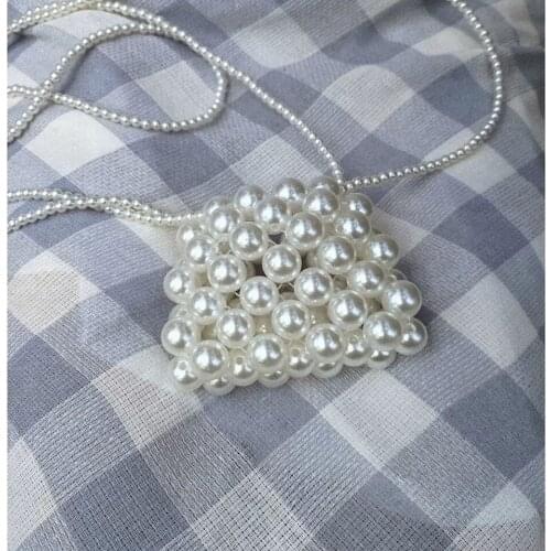 Woven pearl Bag homemade mermaid mini pearl female bag inclined across small bag weaving