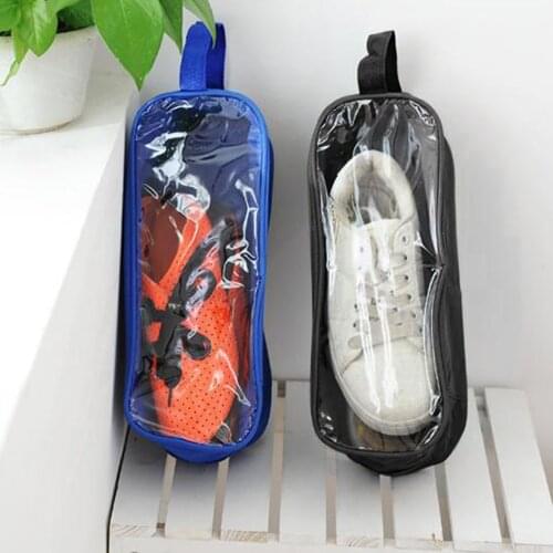 Portable Visual Shoe Storage Bag Waterproof Breathable Shoes Bag Organizer Hand Double Zipper Bag For Home Outdoor Travel