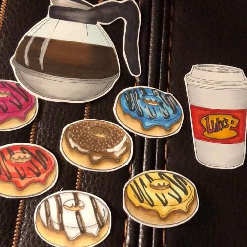 Alinacutle CLEAR STAMPS Coffee Time Doughnut Scrapbooking Handmade Card Paper Craft Silicon Rubber Roller Transparent Stamp