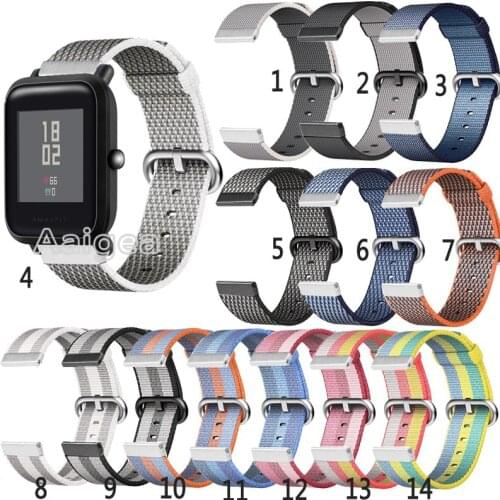 Woven Nylon Watch Band Strap For Huami Amazfit Bip BIT PACE Lite Youth Smart Watch Replacement Bracelet wrist band strap 20mm