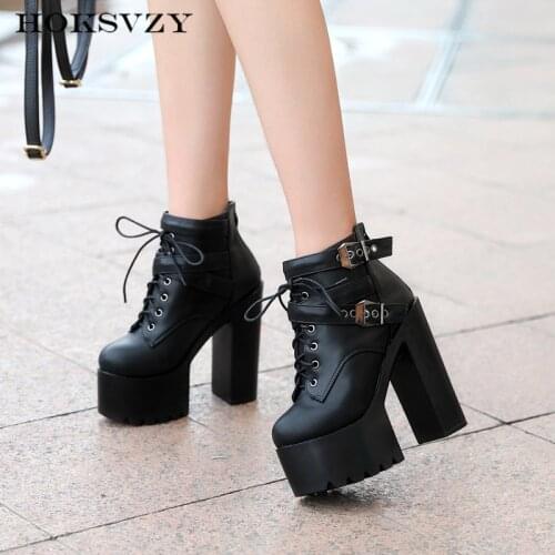HOKSZVY 2020 Fashion Winter Super Thick Bottom Fashion Boots Sexy High-heeled Womens Boots Nightclubs Warm Thick Boot
