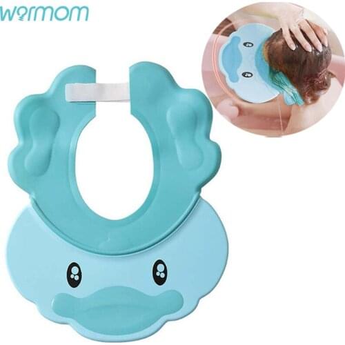 Baby Shower Cap Visor Adjustable Silicone Shampoo Shower Hat Multi-Purpose Bathing Cap for Protect Infants Toddler Eyes Ears