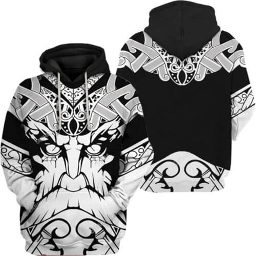 Viking Warriors Legend Sweatshirts Big Viking Face 3D Printed Hoodie Cosplay costume Thin Pullover Hoodies Tops Outerwear Coat