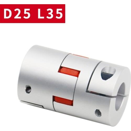D25 L35 5/6/6.35/8/9.525/10/12/14mm Three Jaw Coupler Aluminium Plum Shaft Motor Connector Flexible Coupling