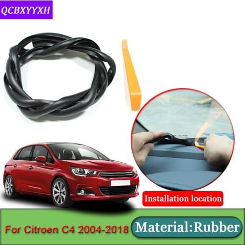 Car-styling For Citroen C4 2004-2018 Rubber Anti-Noise Soundproof Dustproof Car Dashboard Windshield Sealing Strips Accessories