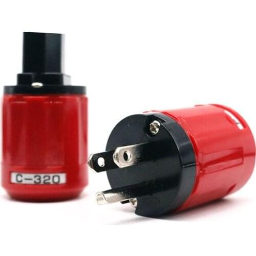 YTER Gold Plated P-320/C-320 US Male Plug Connector Audio Power Plugs for DIY Power Cable