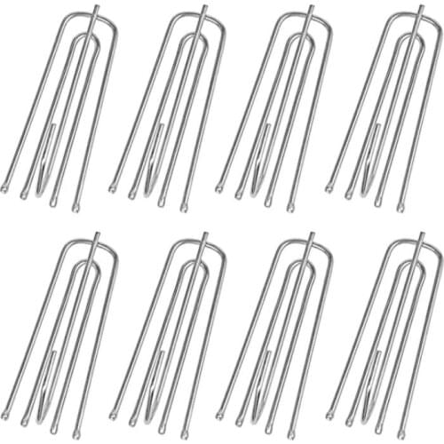 15Pcs Stainless Steel Curtain Pleater Tape Hooks Traverse Pleater Clip 4 Prongs Drapery Pinch Pleat Hooks