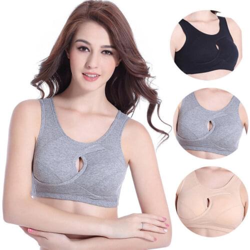 Womens Cotton Sports Bra Med Impact Wirefree Padded Contour Cross Back Workout Anti-sagging Sports Bra S-3XL 2019 Hot New