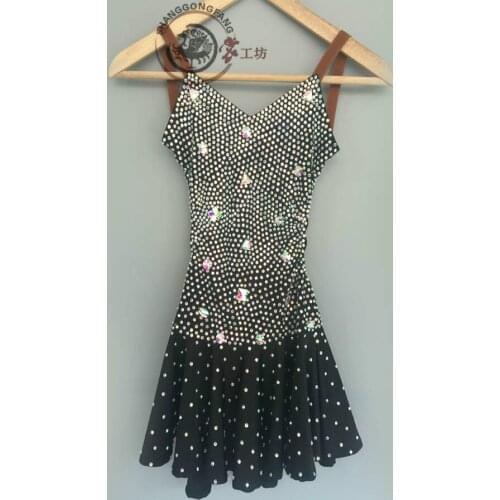 New style latin dance costume sexy stones latin dance dress for women latin dance competition dresses A81 S-4XL