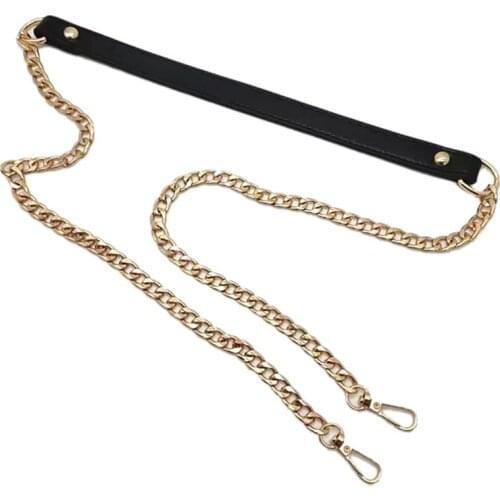 1pc Fashion Purse Chain Strap Faux Leather Metal Chain Strap Handbag Replacement Strap Bag Accessories
