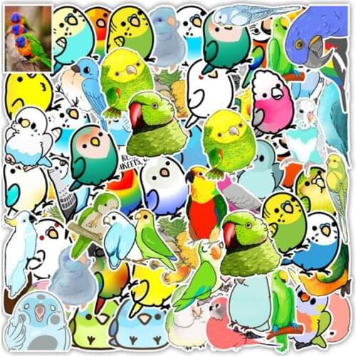 10/30/50Pcs/Set Colorful bird Graffiti Waterproof Skateboard Travel Suitcase Phone Laptop Luggage Stickers Cute Kids Girl Toys