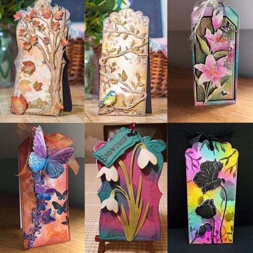 3D Tags Bird Branch Bare Tree Butterfly Poppies Lilies Metal Cutting Dies for DIY Scrapbooking Craft Paper Cards Making 2019 New