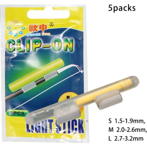 5pack 10pcs Fishing Glow Sticks Rod Tip Glow Sticks Fishing Rod Floats Glow Sticks Clip On Fishing Rod Night Fishing Fluorescent