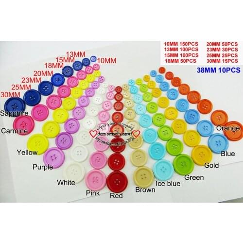 10MM~38 MM colors Dyed Plastic shirt buttons decoration coat boots sewing clothes accessory brand garment button P-112