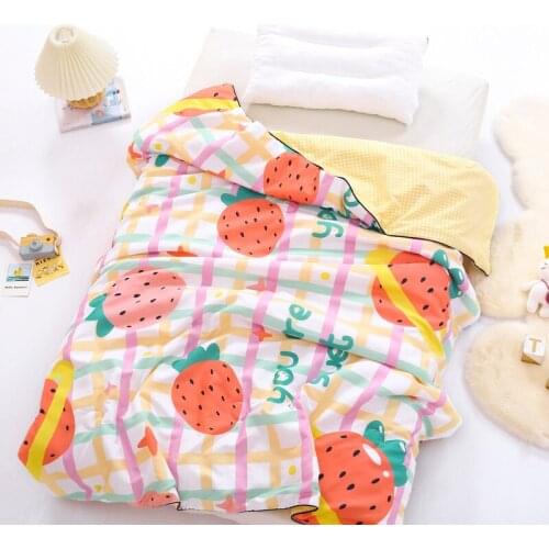 2021 New Washed Cotton Printed Flower Childrens Summer Quilt Is Soft And Comfortable, And Can Machine 120 * 150cm