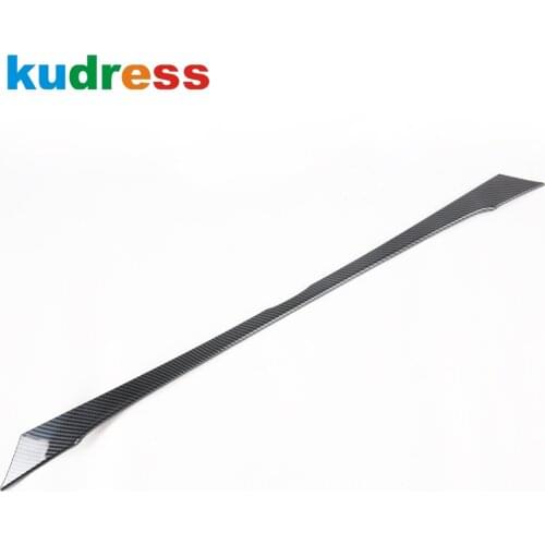 For Honda Jazz 2020 2021 Carbon Fiber Rear Trunk Cover Trim Tailgate Decoration Frame Molding Strip Car Styling Accessories