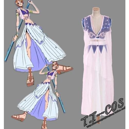 Hot sale One Piece Cosplay Nami Cosplay Costume Any Size top+skirt+coat 11