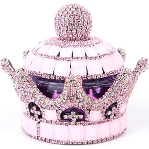 Crystal Crown Car Fragrance Diffuser Perfume Bottle Holders Ornaments Interior Decoration Car Home Office Air Fresheners-V003
