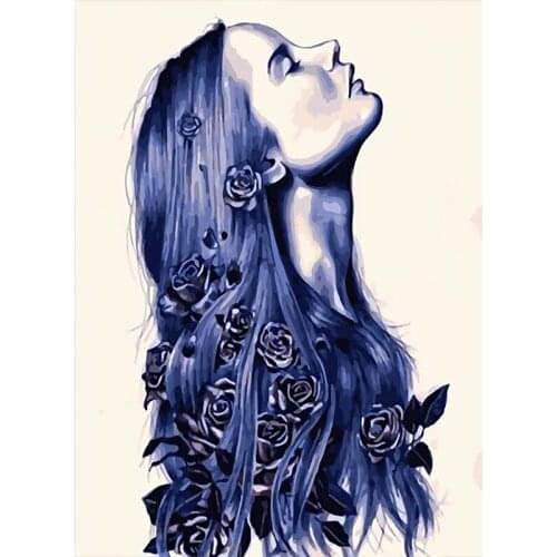 Paint By Numbers For Adults Children HandPainted Long-haired beauty Oil Painting Home Decor Acrylic Painting