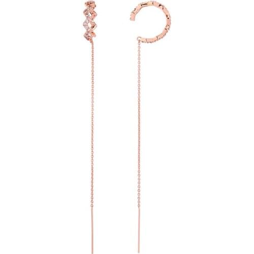 Korean Fashion Jewelry Shiny Zircon Circle Round Long Dangle Threader Earrings For Women Simple Ear Line Tassel Earrings