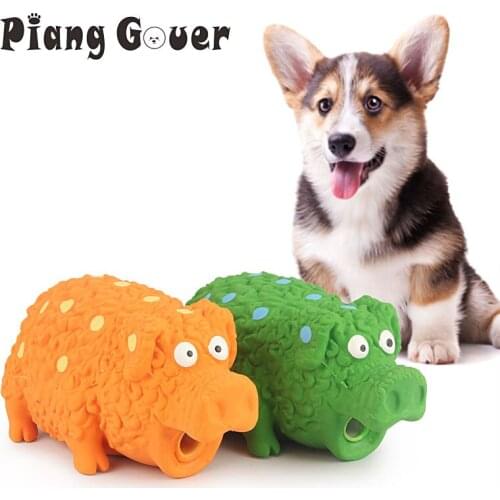 Latex Pig Sound Dog Toy Animal Green Orange Pig Pet Squeak Toy