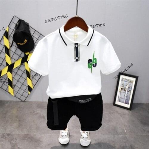 Summer Baby Boys 2pcs Casual Short Sleeve T-shirt Shorts 2pcs Kids Clothing 2 3 4 5 6 Years Children Suits Boys Clothing Sets