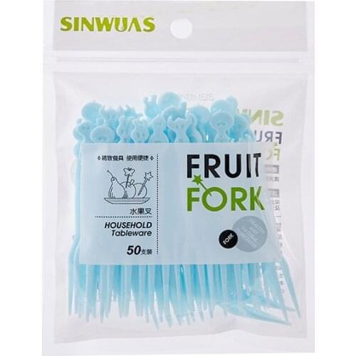 Cute Fruit Fork Set Plastic Cartoon Disposable Fruit Cake Vegetable Salad Small Forks