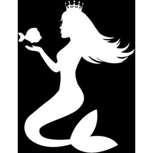 Queen Mermaid Fish Stickers Decals Fashion Body Decoration for Motorcycle Door Laptop 6x8cm