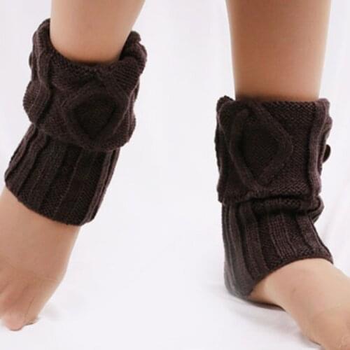 Fashion Button Knitted Boot Socks Toppers Cuffs Foot Warmers Fashion Female Boots Accessories Women Winter Short Leg Warmers