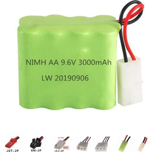 9.6v 3000mah NiMH Battery For Rc toys Cars Tanks Train RC Robots Gun Boat Ni-MH AA 700mah 9.6v Rechargeable Battery 1p to 10pcs