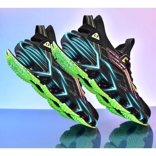 New Trend Running Shoes for Men Outdoor Blade Mens Sneakers Comfortable Sports Man Footwear Black Green Walking Athletic 45 46