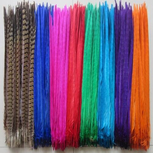 Wholesale 100 Pcs/lot Pheasant Tail Feathers 20-22inch 50-55cm Jewelry Wedding Decorations Natural Dyed Pheasant Feather Plume