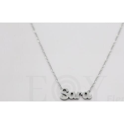 Collar De Acero Inox Con Nombre De Sara Color Plata Alta Calidad Envió Desde España