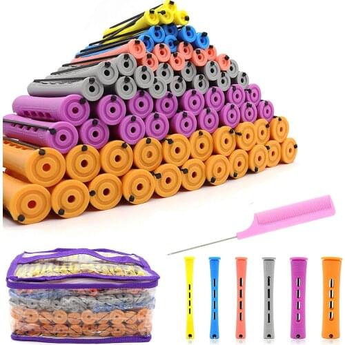 Perm Rods and 120 Pieces 5 Sizes Hair Rollers with Hair Cold Wave Rods Hair Curler for Women Long Short Hair DIY Styling Tools