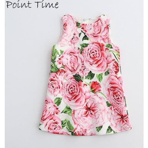 Floral Girls Dresses Spring Summer Toddler Girl Party Dress Sleeveless Children Princess Clothing Flower Roupa Infantil Menina