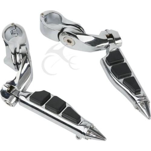 Stiletto Spike Foot Peg Footrest + Short Angled Mount For Honda Yamaha Suzuki