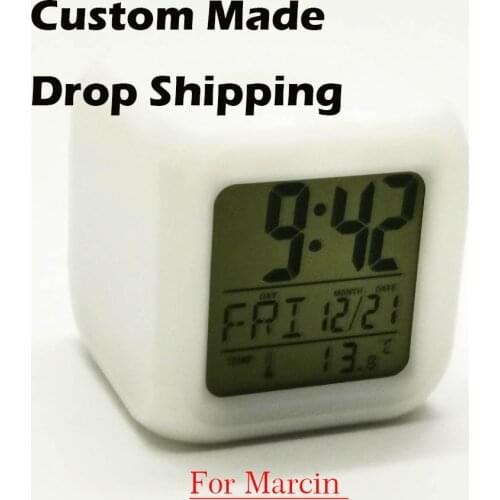 Drop Shipping electronic clock cute cartoon square light watch digital despertador LED