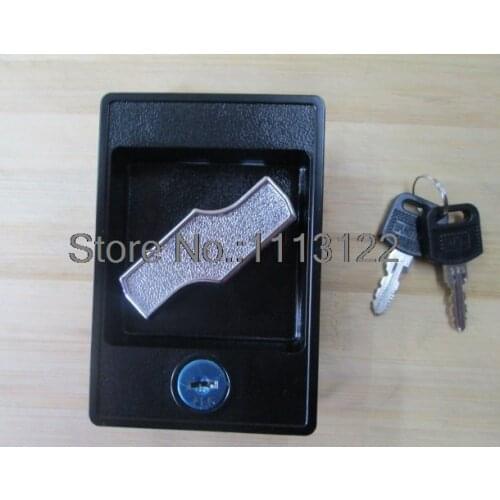 Shelf Luxury Lock wardrobe Lock can fix with long rod Industrial Lock Locking Handle Black Panel Lock 1 PC