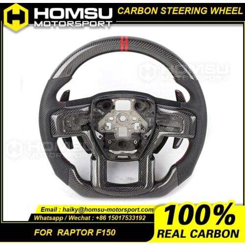 Custom alcantar Forged carbon fiber steering wheel For ford Raptor F150 carbon fiber steering wheel