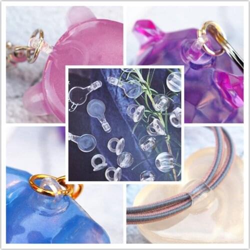 10Pcs Invisible Clear Screw Eye Pins Keychain Converters Resin Jewelry Findings