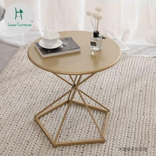 Louis Fashion A Few Northern European Tea Modern Simple Living Room Mini Sofa Round Table Corner Bedside