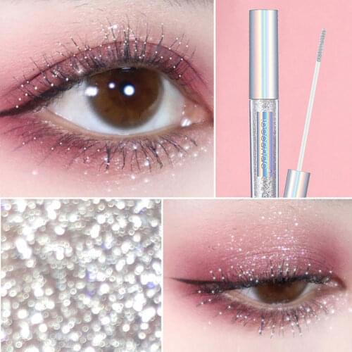 Long Lasting Diamond Glitter Mascara Quick Dry Makeup Dazzling Thick Mascara Waterproof Curling Thick Shiny Eyelash Mascara