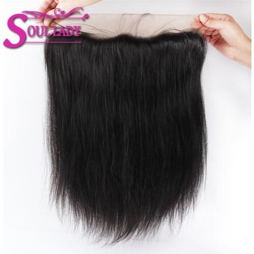 Soul Lady Hair Peruvian Straight Frontal Closure 13x4 Ear to Ear Lace frontal with Baby Hair 100% Human Hair Lace Frontal