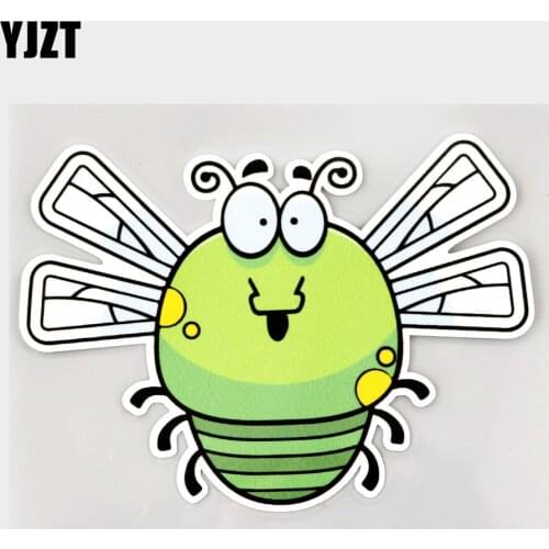 YJZT 14.1CM×9.8CM Funny Dragonfly Staring Angrily Car Sticker PVC Decal 11C-0087