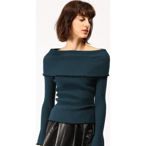 Women Sweaters And Pullovers Polyester Slash Neck New Arrival Poncho Feminino 2018 New Style Knitted Sweater Sexy And