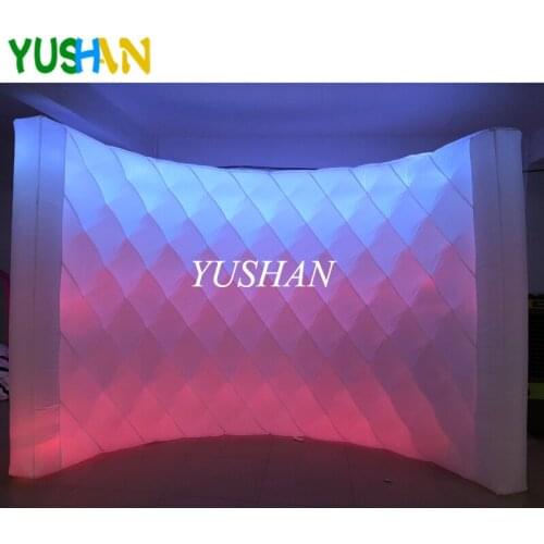 10ft Diamond Inflatable Wall Tent wedding backdrop with 3pcs Strips Brightly LED Wall Backdrop Stand For Event Advertising
