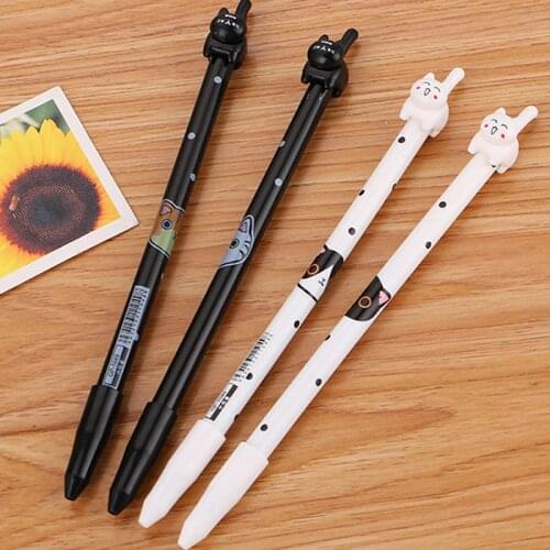 100 Pcs Cute Tail Cat Neutral Pen Creative Cartoon Student Water High Quality Office Signature Pen kawaii school supplies