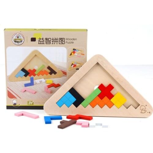 2016 New Kids Wooden Puzzle Jigsaw Logic Pyramid Brain Teasers Educational Puzzles Game Toys for Children Adults