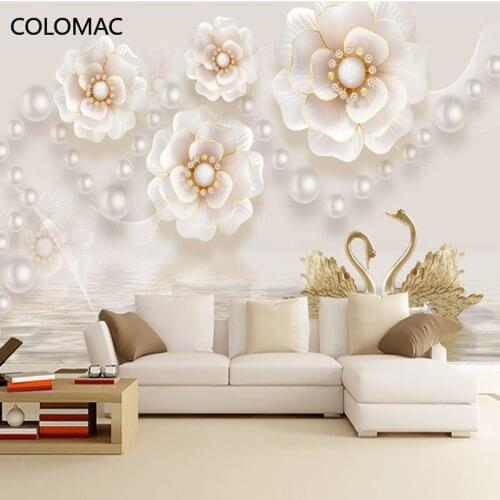 Colomac Custom 3d Flower Modern Simple Bedroom Bedside Wallpaper Living Room Background Wall Decoration Mural Drop Shopping